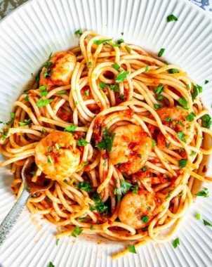 Pâtes aux crevettes